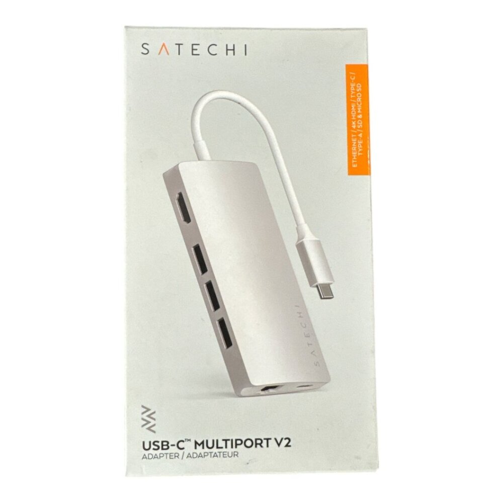 Satechi USB-C Multiport Adapter V2 - New Open Box - 4K HDMI, Ethernet, SD, USB-A